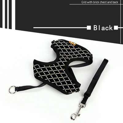 Rhinestone Mesh Cat  Leash Set