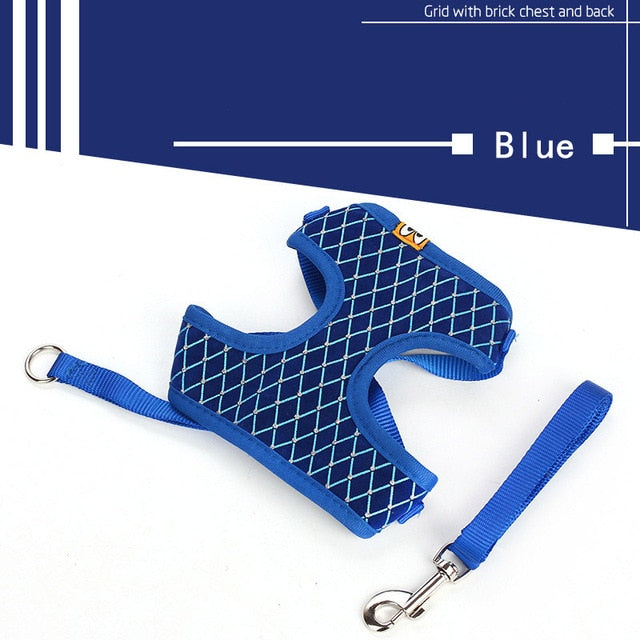 Rhinestone Mesh Cat  Leash Set