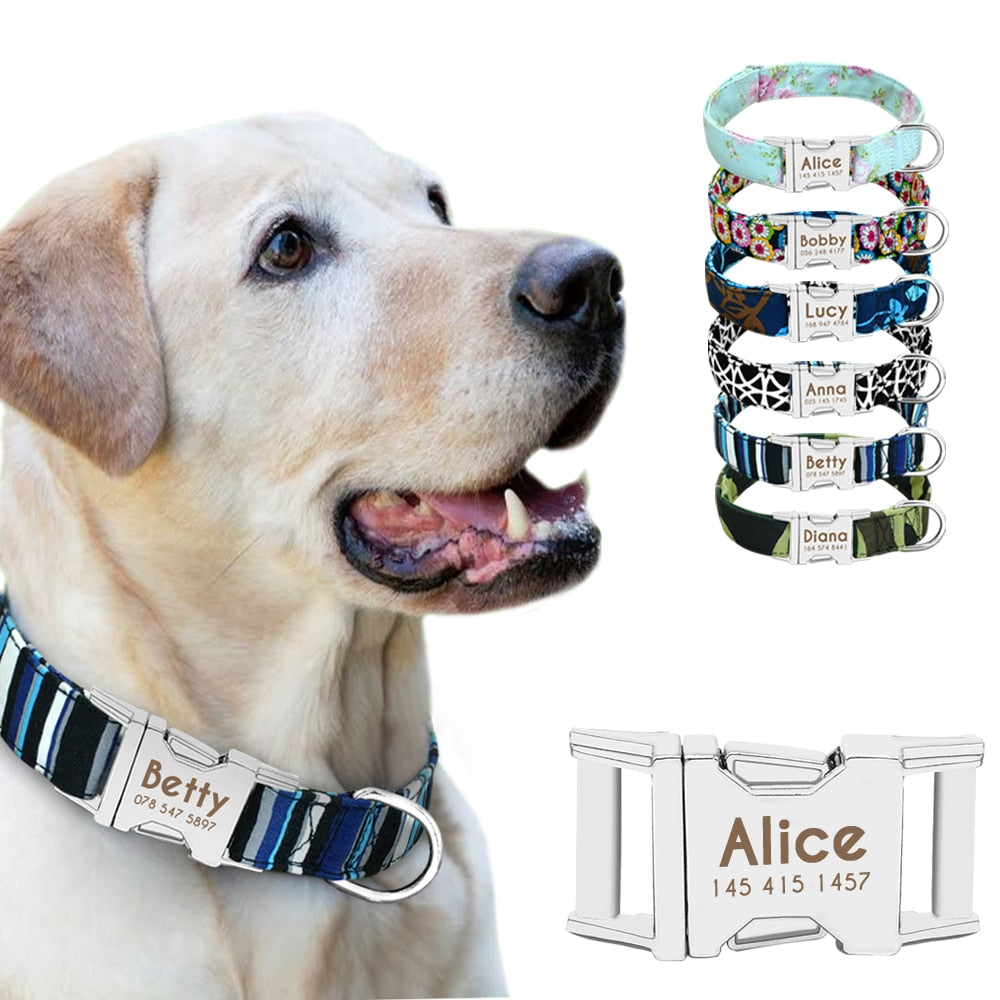 Personalized Nylon Dogs Collar