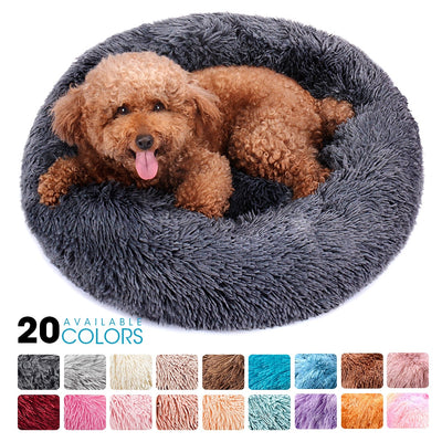 Round Plush Dog Bed