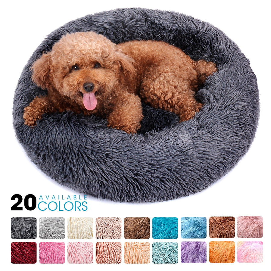 Round Plush Dog Bed